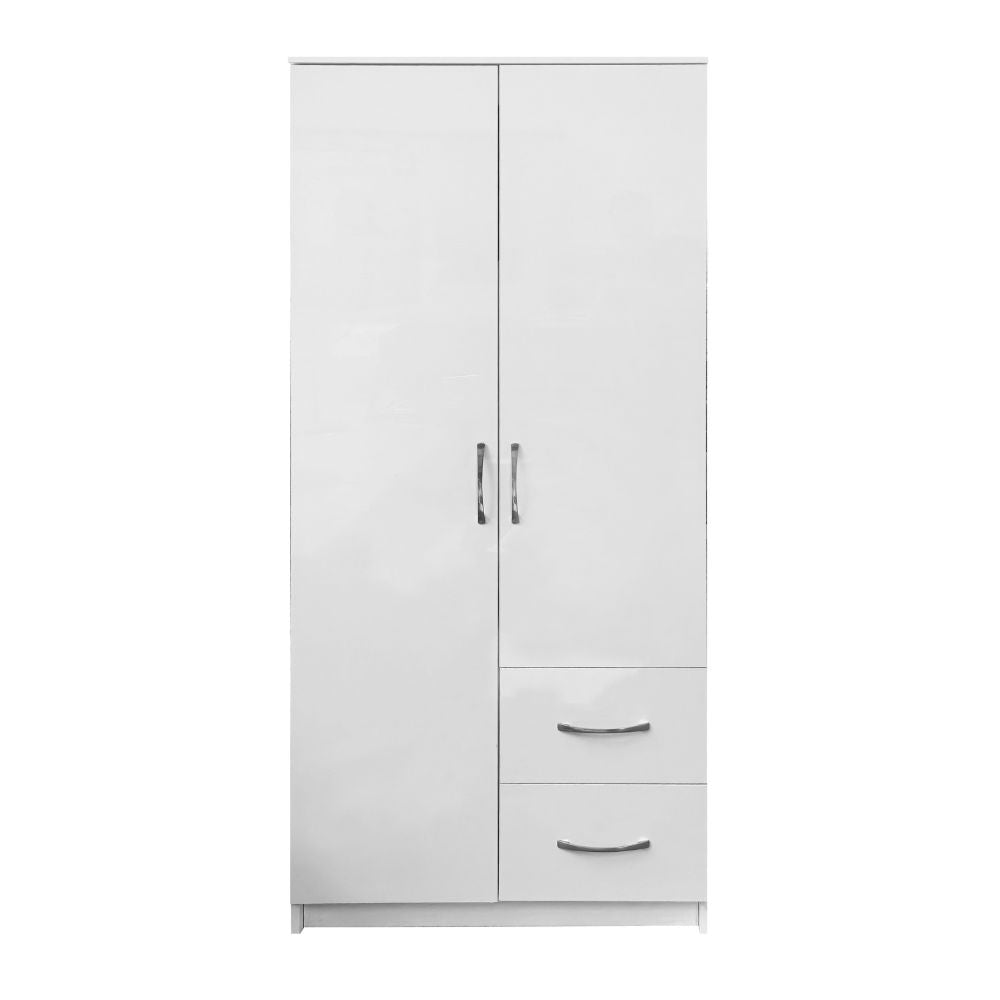 Armadio multiuso 2 ante e 2 cassetti 76x50x180H colore bianco Niceville
