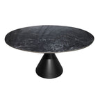 Tavolo rotondo con piano effetto marmo nero 150x150x76H Punto