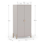 Kleiderschrank Enola 2 Türen aus beigem Holz 92,8x45x180 Eleganz und Funktionalität für Ihr Zuhause