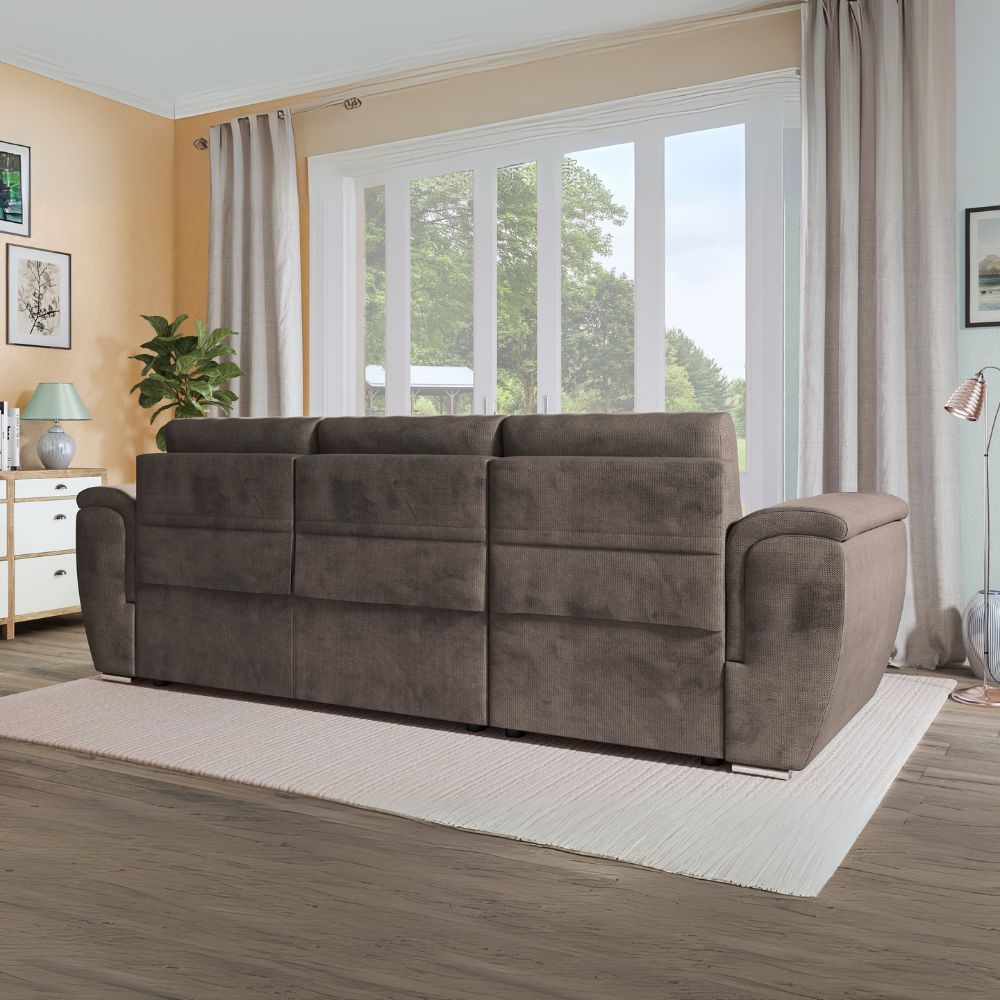 Divano con letto estraibile e penisola reversibile colore cappuccino 273 cm - Jorell