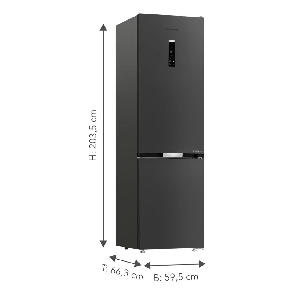 Kühl-Gefrier-Kombination, freistehend, Total No Frost, 355 L, Dark Inox - Grundig GKPN66940LXRW