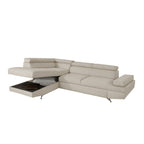Divano angolare sinistro con letto estraibile beige 297x206x79 Julie