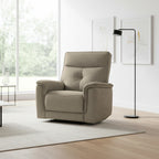 Poltrona relax con recliner elettrico in tessuto sabbia Elysio