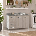Mobile sottolavello con cassettiera sinistra e lavello incluso colore olmo 120 cm