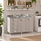 Mobile sottolavello con cassettiera sinistra e lavello incluso colore olmo 120 cm