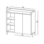 Madia con 2 ante e vani a giorno colore rovere e bianco 90x82H cm - Arian