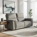 Divano recliner elettrico 3 posti tessuto grigio 205 cm Velveta