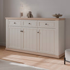 Madia 3 ante e 3 cassetti colore bianco e rovere 169 cm Essenza