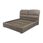 Letto matrimoniale con contenitore in tessuto colore tortora - Sofaback