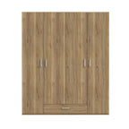 Kleiderschrank 4 Türen 1 Schublade Eichefarbe 177,5x54x210,5H Arcadia