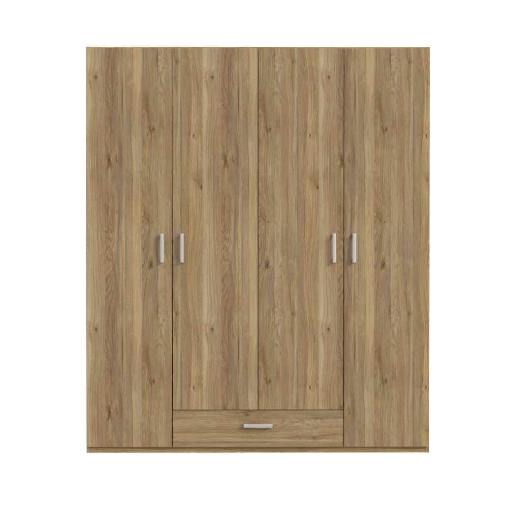 Armadio 4 ante 1 cassetto colore rovere 177.5x54x210.5H Arcadia