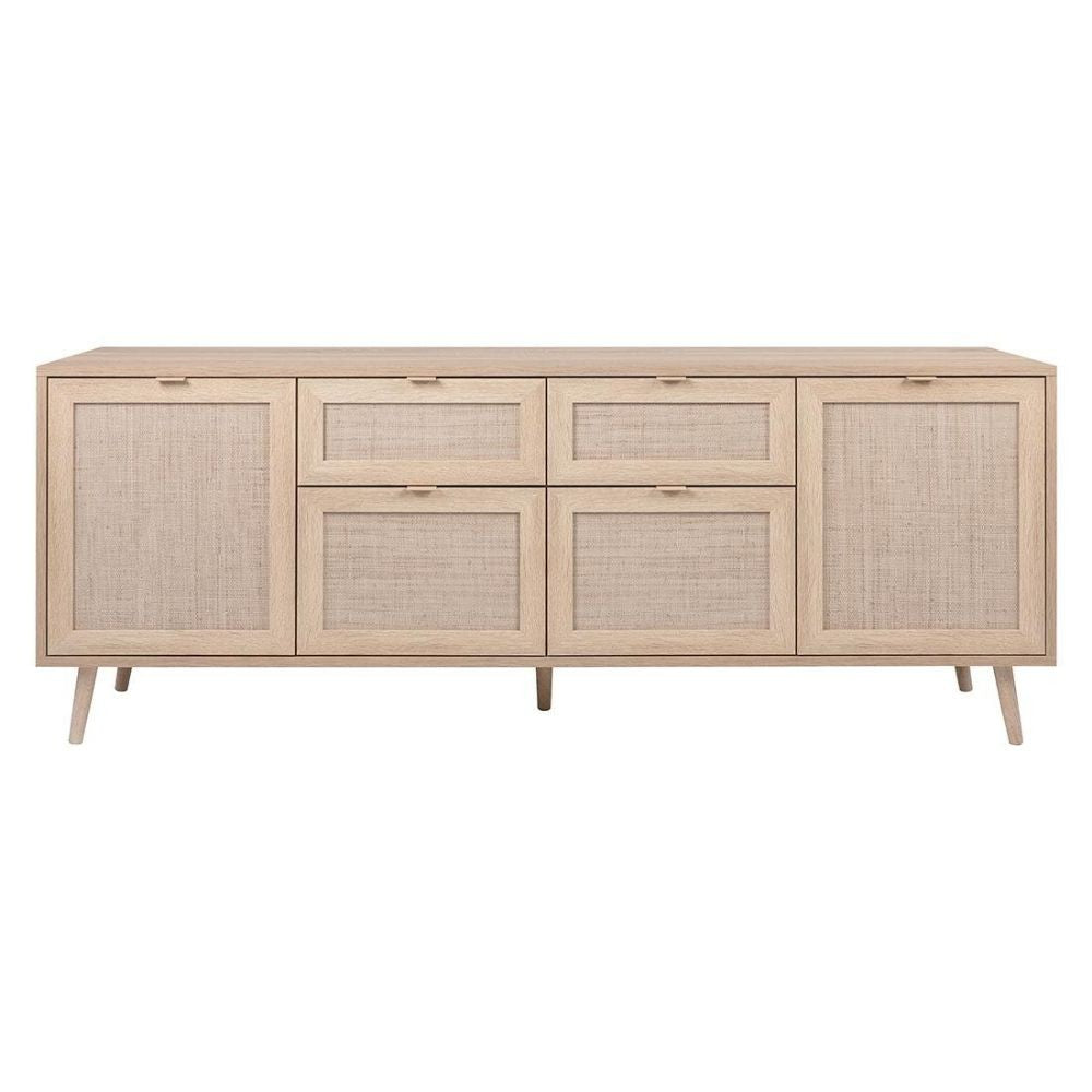 Sideboard mit 4 Türen und 2 Schubladen 180x70h cm Farbe Rattanoptik - Bali 51B