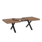 Ausziehtisch mit Eiche-MDF-Platte und schwarzen Beinen 180x100x76H England