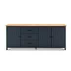 Credenza in legno massiccio colore blu e pino 191x40x80H Miranda