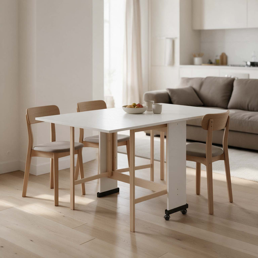 Platzsparender Klapptisch Esche weiß 24x90x78H cm - Vairo