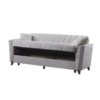 Divano a 3 posti con contenitore e funzione letto colore grigio 223 cm - Mokel