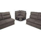 Divano angolare con letto e 2 contenitori colore khaki - Indaol
