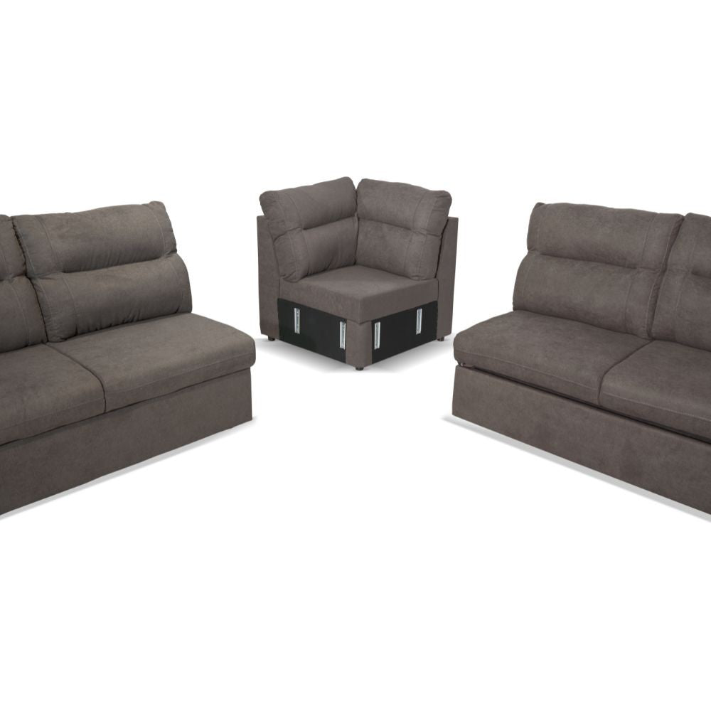 Divano angolare con letto e 2 contenitori colore khaki - Indaol