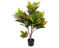 Plante artificielle avec 97 feuilles colorées 110H cm - Croton