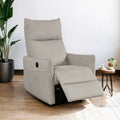 Poltrona relax con recliner elettrico in tessuto beige Melany