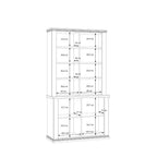 PNTV723-Q214 VITRINE WEISS / EICHE MIT 2 TÜREN