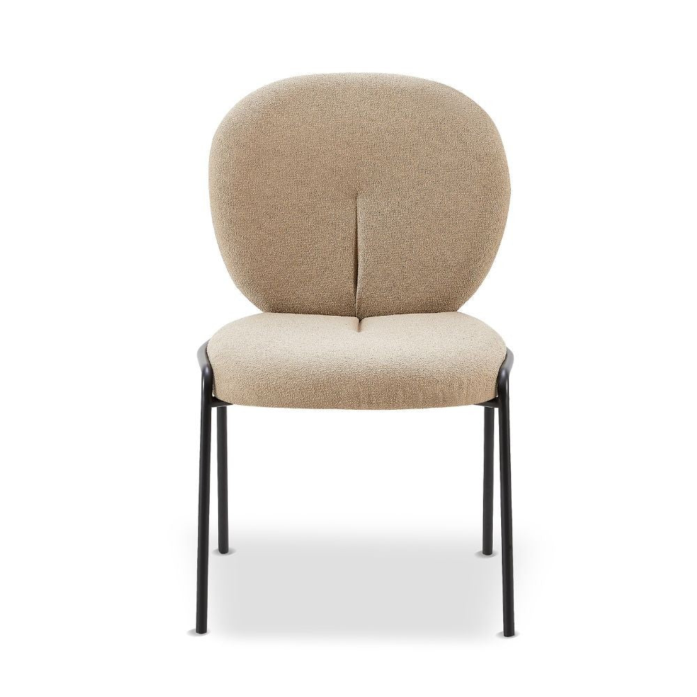 Lot de 2 chaises de salle à manger revêtues de tissu beige 53x94h cm - Sirio