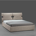 Letto matrimoniale con contenitore tessuto colore grigio ghiaccio 176x218 cm - Jarrie