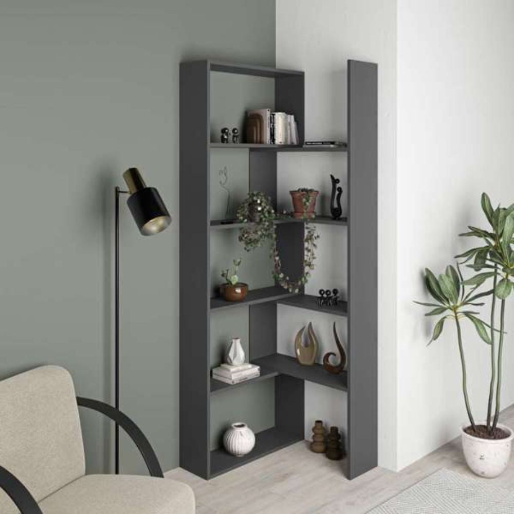 Libreria Wish estensibile angolare antracite 200h