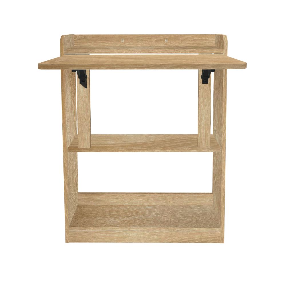 Bureau escamotable pliable peu encombrant couleur chêne 64x65x82H Plana