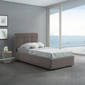 Letto singolo con contenitore tessuto colore tortora Napoli