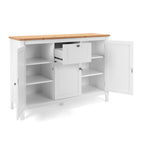 Madia 3 ante e 1 cassetto colore bianco e top artisan rovere 120 cm Bergen57