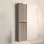 Hängeschrank fürs Bad 35x150H cm mit 2 Türen Eiche grau - Mances