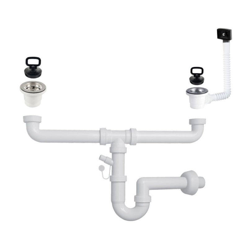 Évier double bac encastrable en acier inoxydable 79x50 cm - Classic 170