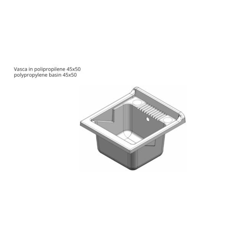 Meuble sous-lavabo en PVC blanc 45x50 cm - Laden