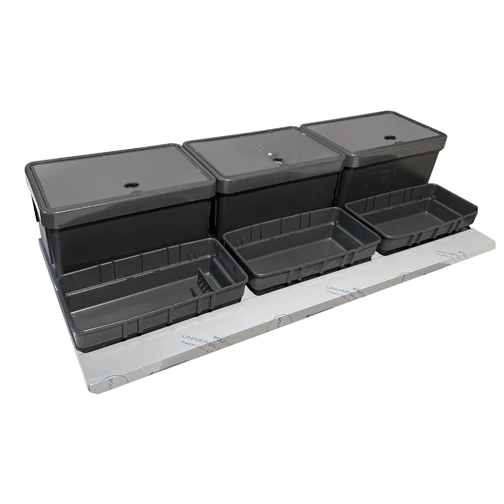 Pattumiera sottolavello 3 contenitori e 3 vaschette ABS filtro anti odore 110.5x48x24.5H DOIMO