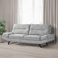 Divano 3 posti con schienali basculanti tessuto colore grigio chiaro 236 cm - Lena