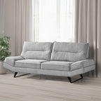 Divano 3 posti con schienali basculanti tessuto colore grigio chiaro 236 cm - Lena