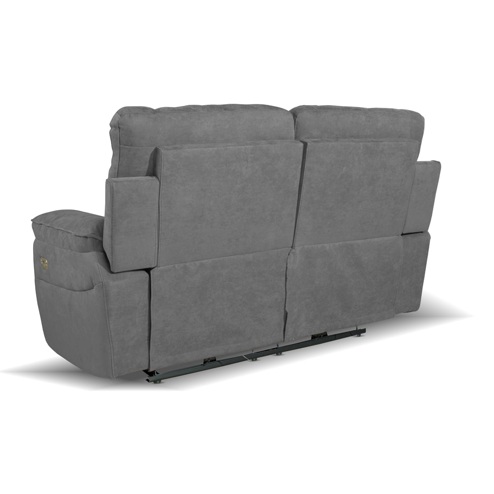 Divano 2 posti con recliner elettrico tessuto grigio - Boston