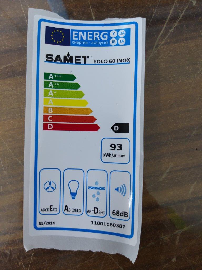 Hotte pyramidale moderne 60 cm en inox - Samet Eolo 60