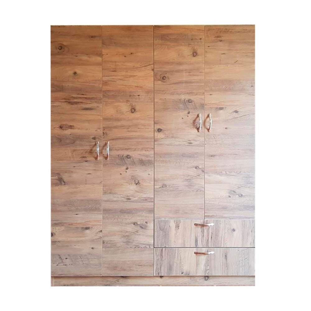 Armadio 120x170h cm con 4 ante e 2 cassetti colore rovere - GRD4422023