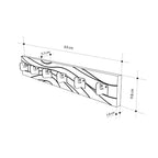 Appendiabiti a muro con 6 ganci bianchi e dettagli neri 63x1.8x9.8H Flow