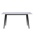 TISCH KILO 160*90 PLATTE AUS WEISSER KERAMIK UND SCHWARZE BEINE