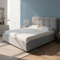 Letto una piazza e mezza con contenitore Ascoli 140x208x127H tessuto Enjoy colore grigio