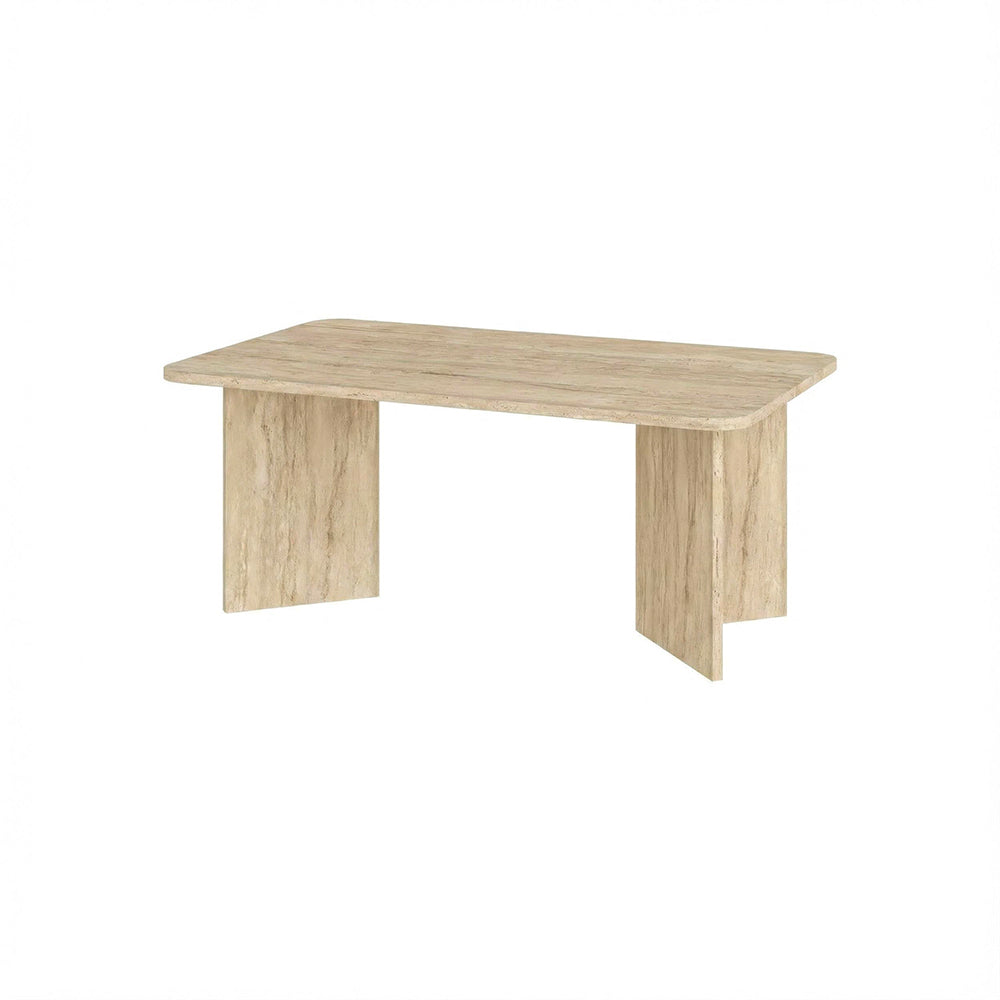 Tavolino da salotto 100x60 cm colore travertino con bordi arrotondati Sam