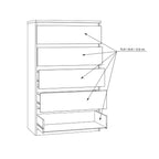 Cassettiera 5 cassetti  colore rovere 77.2x42.2x128H Morgan
