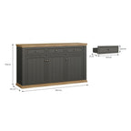 PNTK232-Q243 SIDEBOARD ESSENZA MIT 3 SCHUBLADEN UND 3 TÜREN FARBE DUNKELGRAU UND EICHE