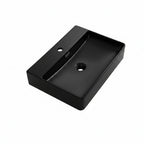 Lavabo d'appoggio in ceramica nero opaco 60x42x13H 9555