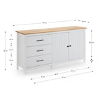 BUFFET MIRANDA 2 PORTES 3 TIROIRS BLANC/PIN (13196)