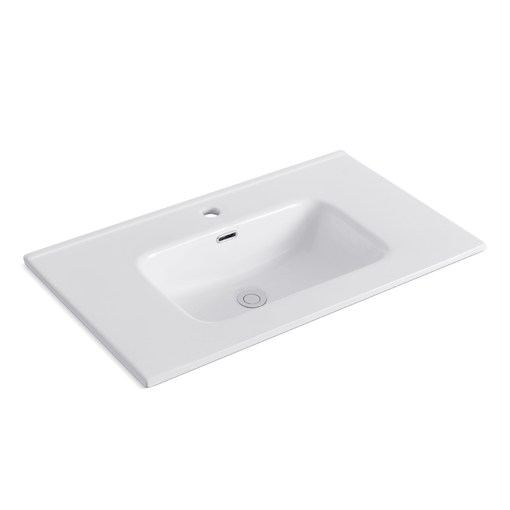 Lavabo consolle da appoggio 81x36.5 cm in ceramica bianco lucido LAV9080ES