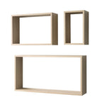 Set 3 mensole da parete forma rettangolare colore rovere sonoma Shelvy Rec